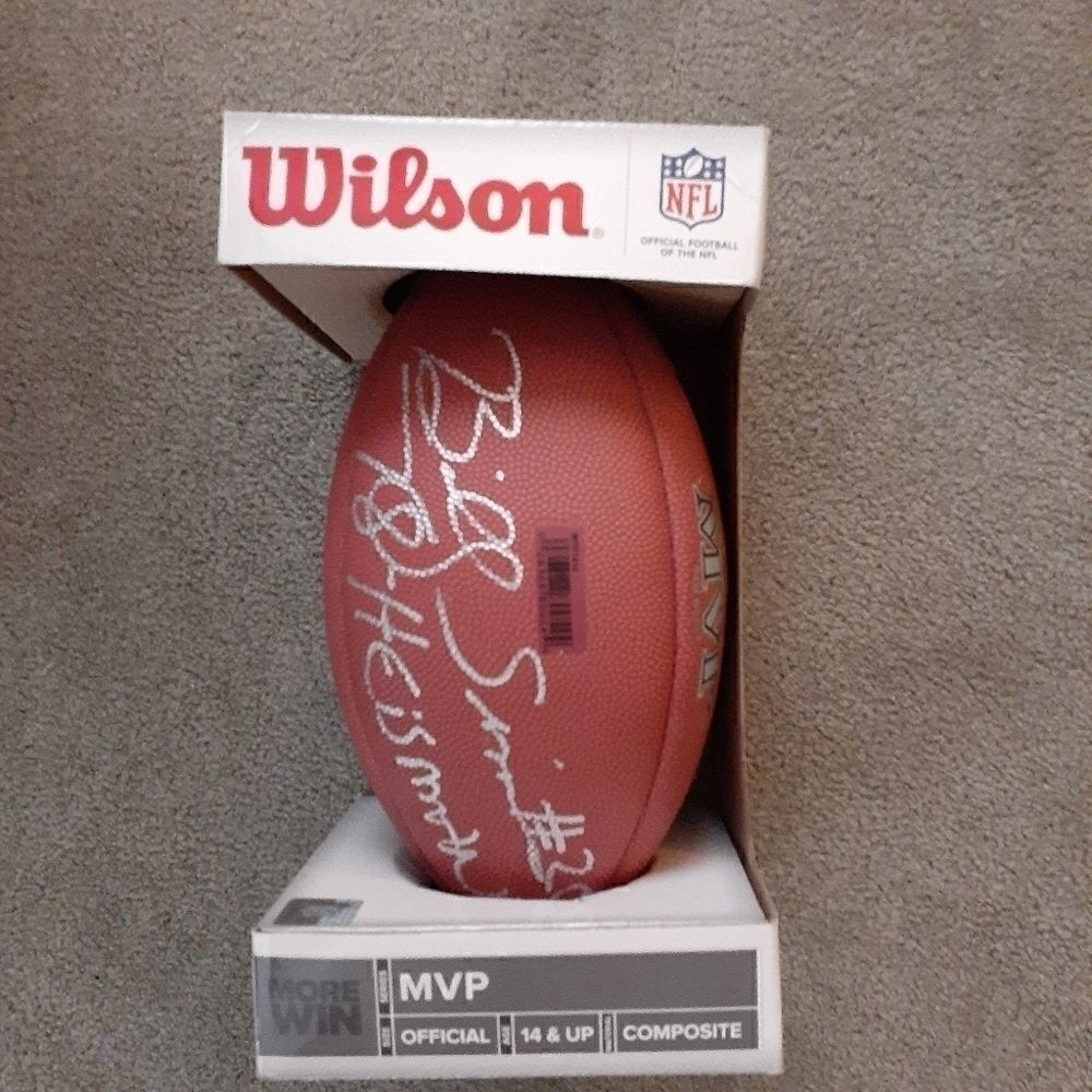 Billy Sims autographed brand new Wilson football.